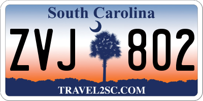 SC license plate ZVJ802