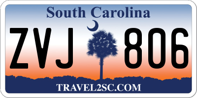 SC license plate ZVJ806