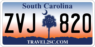 SC license plate ZVJ820