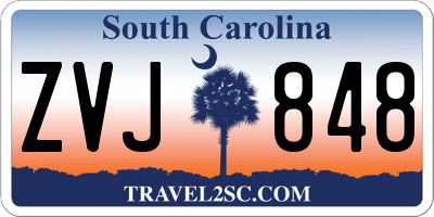 SC license plate ZVJ848