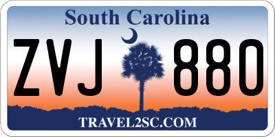SC license plate ZVJ880