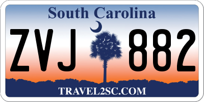 SC license plate ZVJ882