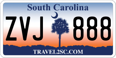 SC license plate ZVJ888