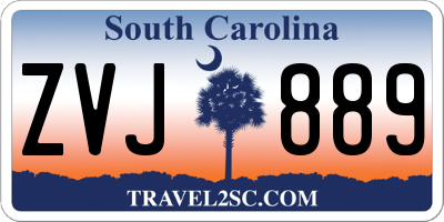 SC license plate ZVJ889