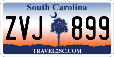 SC license plate ZVJ899