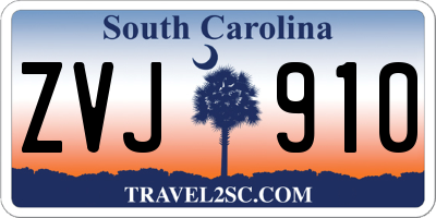 SC license plate ZVJ910