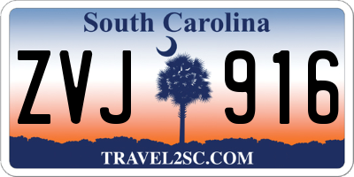 SC license plate ZVJ916