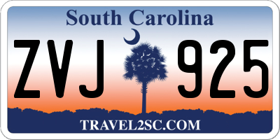 SC license plate ZVJ925