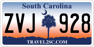 SC license plate ZVJ928