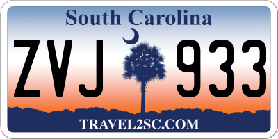 SC license plate ZVJ933