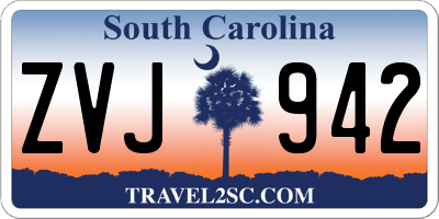 SC license plate ZVJ942