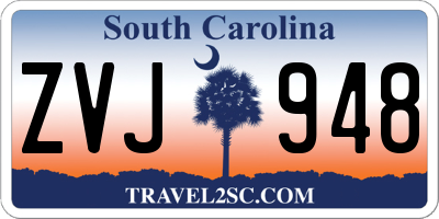 SC license plate ZVJ948