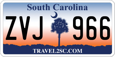 SC license plate ZVJ966