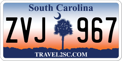 SC license plate ZVJ967