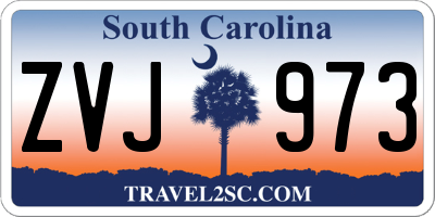 SC license plate ZVJ973