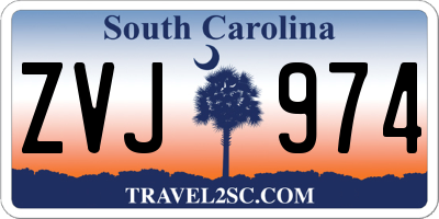 SC license plate ZVJ974