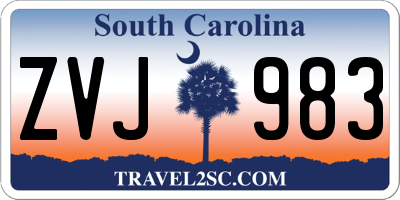 SC license plate ZVJ983