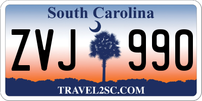 SC license plate ZVJ990