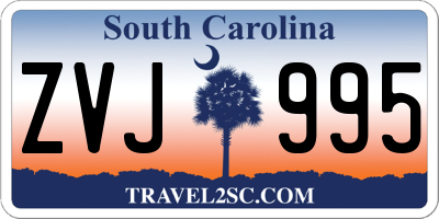 SC license plate ZVJ995