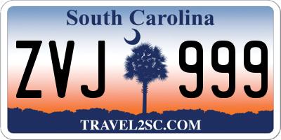 SC license plate ZVJ999