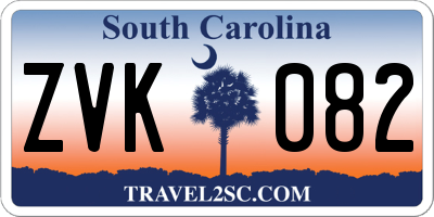 SC license plate ZVK082