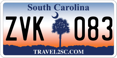 SC license plate ZVK083