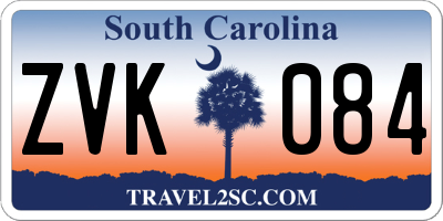 SC license plate ZVK084