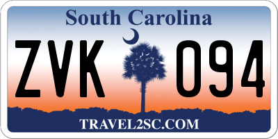 SC license plate ZVK094