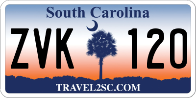SC license plate ZVK120