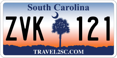 SC license plate ZVK121