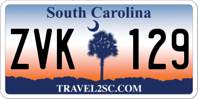 SC license plate ZVK129