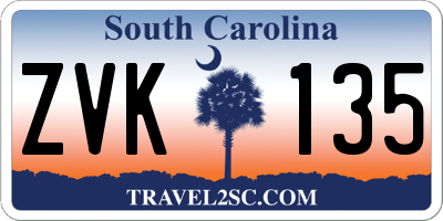 SC license plate ZVK135