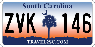 SC license plate ZVK146