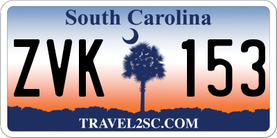 SC license plate ZVK153