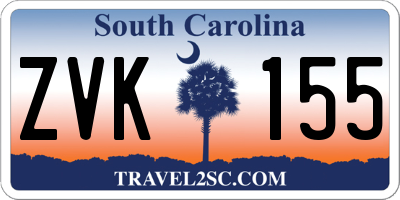 SC license plate ZVK155