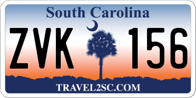SC license plate ZVK156
