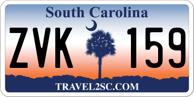 SC license plate ZVK159