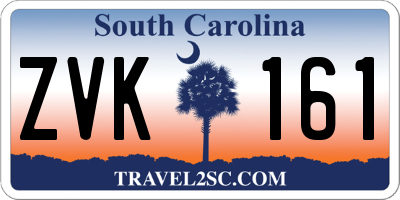 SC license plate ZVK161