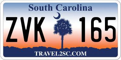 SC license plate ZVK165