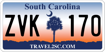 SC license plate ZVK170