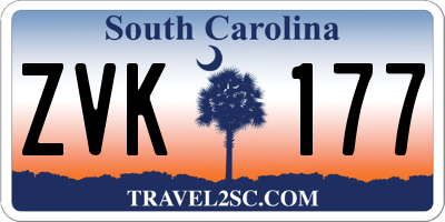 SC license plate ZVK177