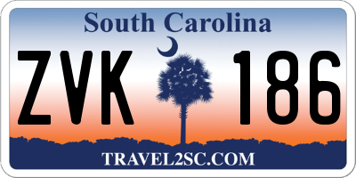SC license plate ZVK186