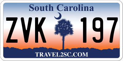 SC license plate ZVK197