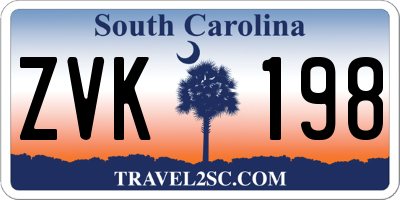 SC license plate ZVK198