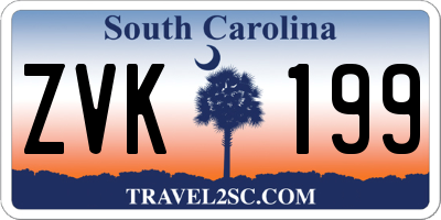 SC license plate ZVK199