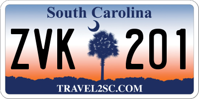 SC license plate ZVK201