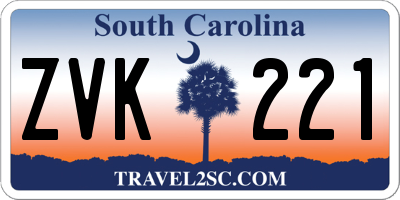 SC license plate ZVK221