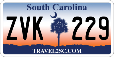SC license plate ZVK229