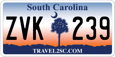 SC license plate ZVK239