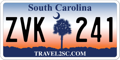 SC license plate ZVK241